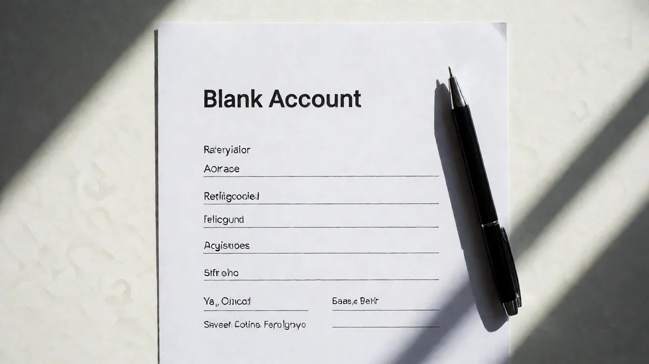 Blank account form and pen representing sportsbook sign-up process
