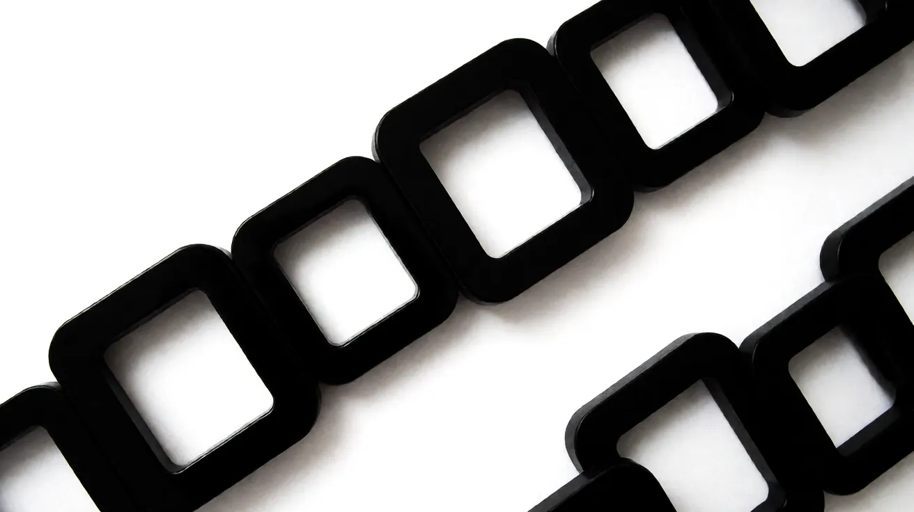 Chain of linked squares representing parlay bet legs